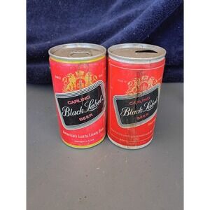 Carling Black Label Lot Of 2- Silver, Gold Label 12oz Pull Tab